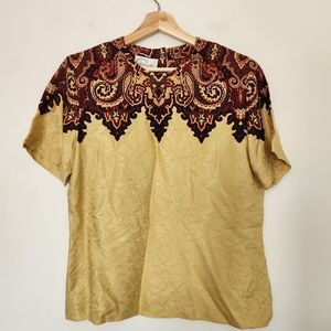 Vintage Papagallo 100% Silk Blouse